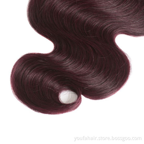Free Sample 12A Unprocessed Cambodian Raw Human Hair Cuticle Aligned 1B/99j Ombre Color Virgin Body Wave Hair Bundles Extension
